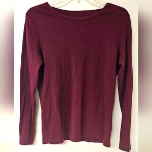 St John's Bay size L burgundy long sleeve tee